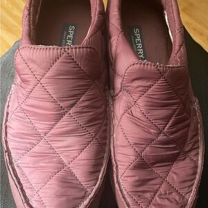 Sperry Red Quilted Slip-On Loafers Size:10.5